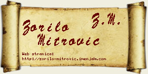 Zorilo Mitrović vizit kartica
